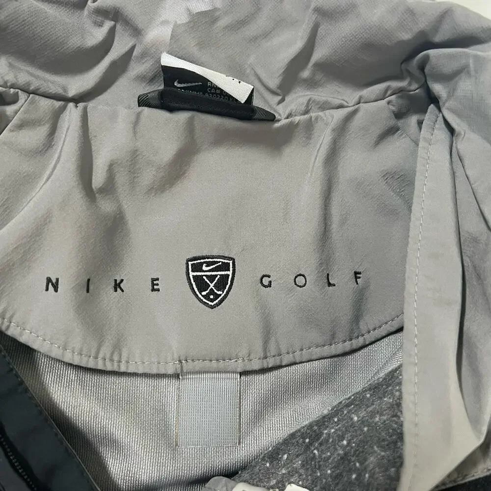 NIKE Golf Storm Fit Windbreaker Jacket XL Short Sleeve 1/2 Zip Pullover Black Gr